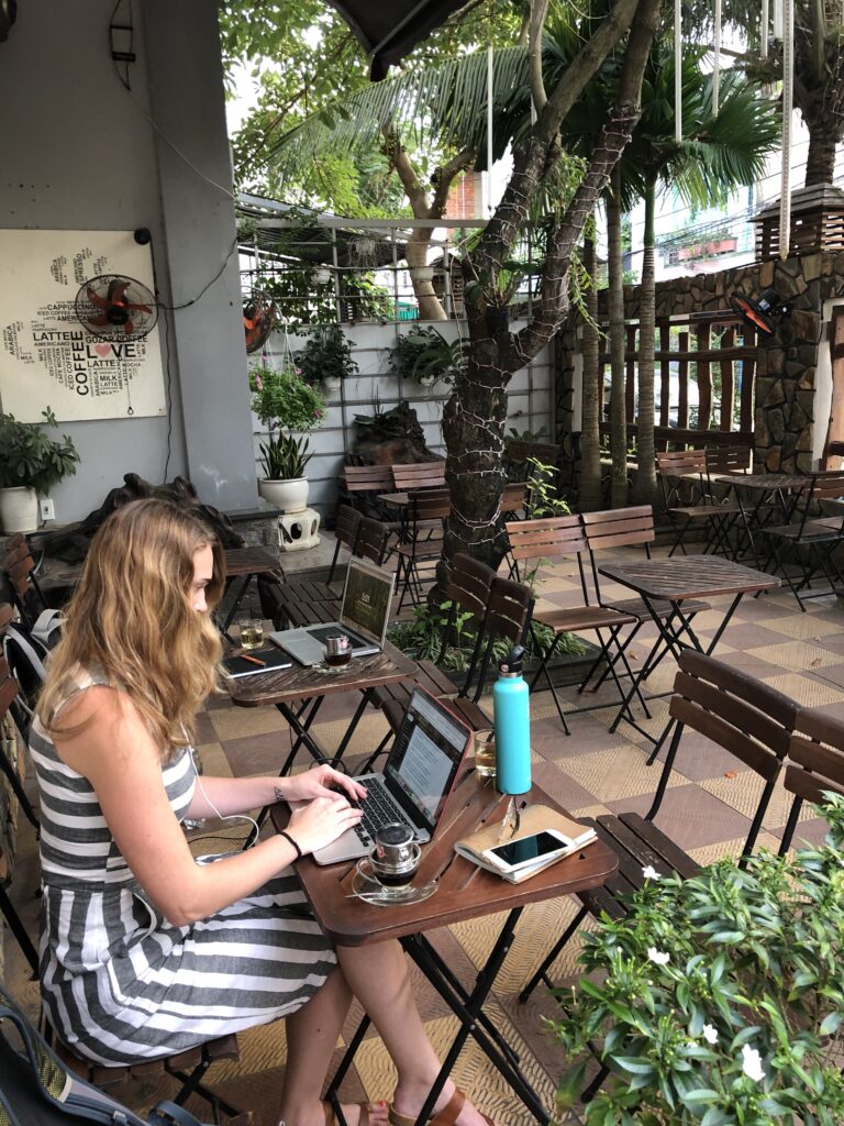 Gozar coffee - great place to work outdoors for Da Nang digital nomads