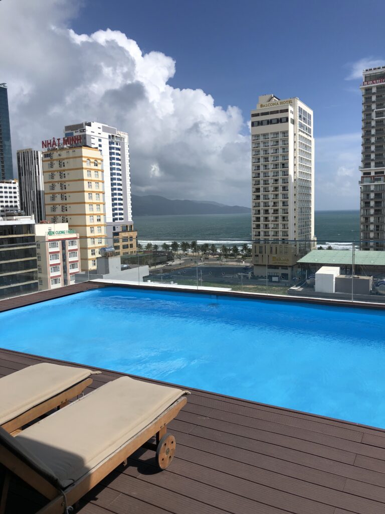 Rooftop pool at our apartment in Da Nang Vietnam