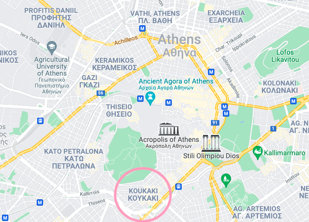 Athens cost of living guide - map