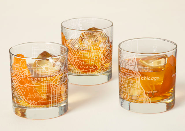 gifts for travel lovers, gifts for travelers - city map glasses